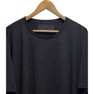 Anetik Mens 4XL Charcoal Heather Premium Performance Fishing T-Shirt UPF 30+ euc